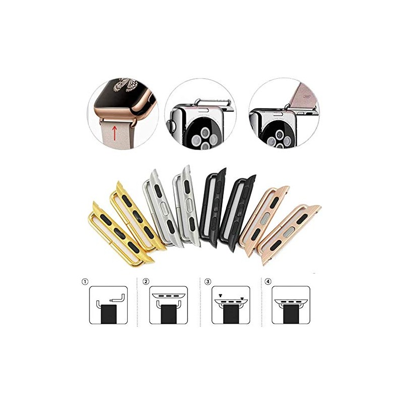 LOOKSEVEN 4 Pack Watch Band Connector Kit Watch Strap with