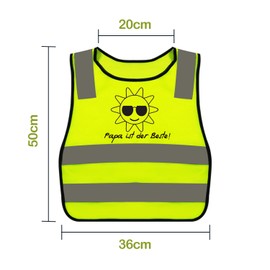 zzmorni Children's High Visibility Reflective Safety Vest for 4-10 Years Old Children, Suitable for Sports, Running, Cycling, School and Driving, for Boys and Girls (Dad)