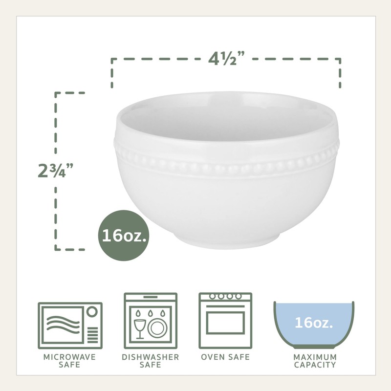 Everyday White by Fitz and Floyd Beaded Small Fruit Dessert