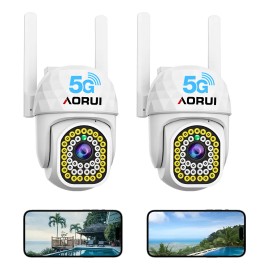 2pcs Cámara De Seguridad Hd Wifi De Visión Nocturna Alarma Blanco