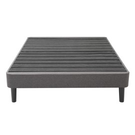 Classic Brands Classic Brands Claridge Upholstered Mattress Foundation | Platform Bed | Metal Frame with Wood Slat Support | Grey, Full