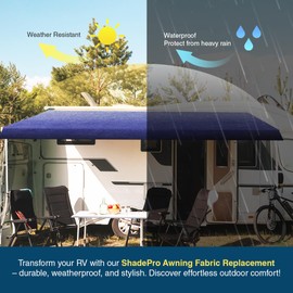 Shade Pro RV Awning Fabric Replacement | Durable Premium Grade Vinyl (9' [Fabric 8' 2"], Dune Fade) Camper Shade Awning Canopy