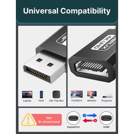 JSAUX 4K DisplayPort to HDMI Adapter 2-Pack, DP PC to HDMI Monitor Converter Video UHD 2K@120Hz,4K@30 DP to HDTV Male to Female Uni-Directional Adapter Compatible for Dell, Lenovo, HP,GPU, AMD -Black