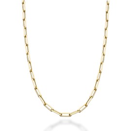 Miabella Italian Solid 18K Gold Over Sterling Silver 3mm Paperclip Link Chain Necklace for Women Men, 925 Made in Italy (Length 16 Inches (X-Small))