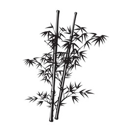 Chinese Bamboo Wall Decal Tree. 7ft Tall (84in Tall x 65in Wide) Asian Home Decor for The Bedroom, Bathroom or Living Room. #332A