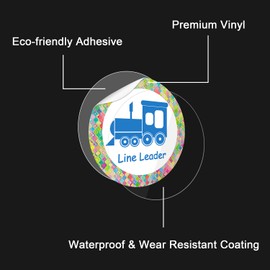 Line Up Spots, Wisdompro 42 Pcs 4 Inch Line Up Stickers Helpers/Number 1-32 Dots Markers Labels Decals for Classroom Floor, Back to School Supplies - 7 Sheet (6 Pcs Each Sheet)