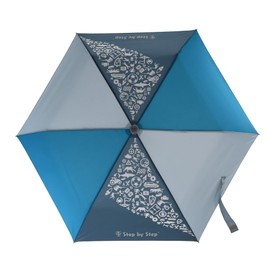 Step by Step Magic Rain Effect Double Umbrella for Kids with Colour Changing Bag and Wrist Strap 1st to 4th Grade, Blue, turquoise, blue, umbrellae