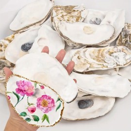 20pcs Large Natural Oyster Shells Flat Oyster Shells for Crafts DIY ArtsColor: 20pcs Flat oyster shell 2"-3", Size: L