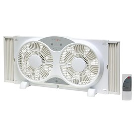 EUROSTAR Twin Window Fan, White, 37"