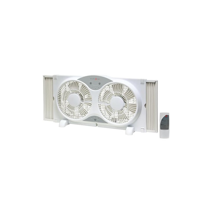 EUROSTAR Twin Window Fan, White, 37"