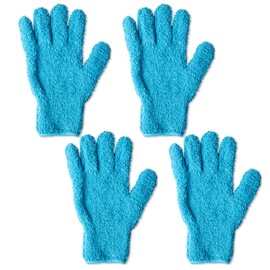 Skylarlife 2 Pairs Microfiber Auto Dusting Cleaning Gloves Effective Cleaning Best Edge Cleaning Tools Non-Abrasive (Sky Blue)