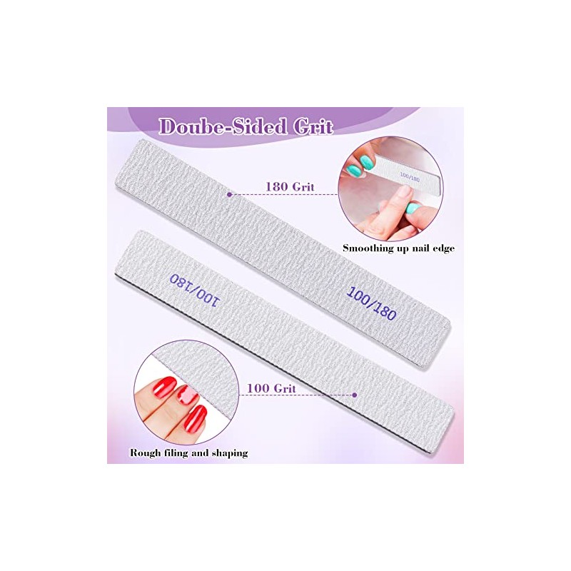 Xinnun 150 limas de uñas de grano 100/180 de doble