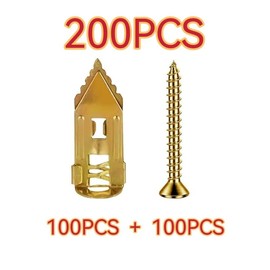 200PCS Self-Drilling Drywall Anchors Kit - No Drill Needed Easy Hang for Home & Office - Includes 100 Anchors & 100 Screws for Quick Installa:_200pcs