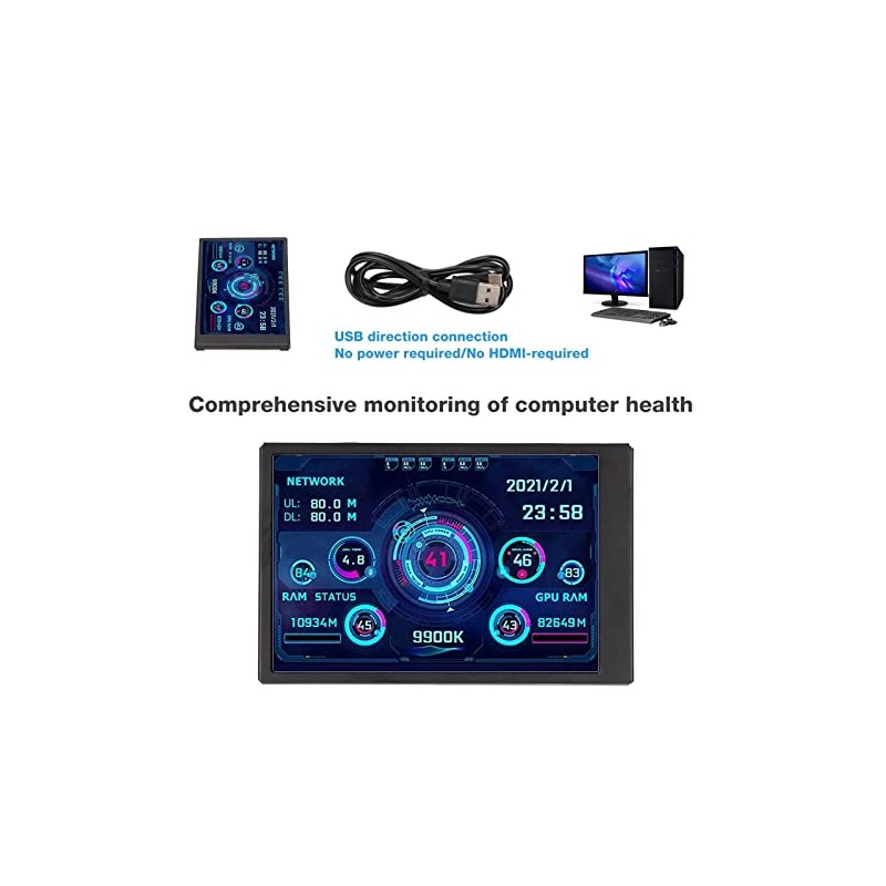5 Inch IPS USB Screen, PC Temperature Display AIDA64 PC