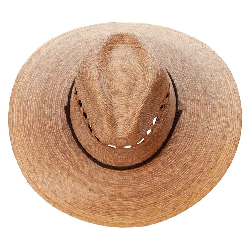 Fedora 4 in Large Brim Palm Braid Hat - Dk