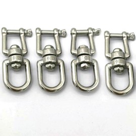 JY-MARINE Stainless Steel 316 Anchor Swivel 3/16" or 5mm Chain Connector for Boat Marine Grade (jaw and Eye Swivel)