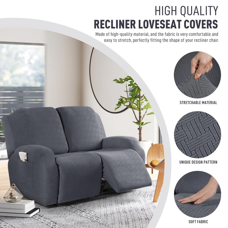KinCam Recliner Covers, Stretch Reclining Chair Covers, Recliner Sofa Slipcovers