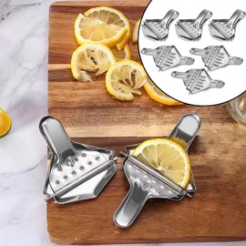 Yuiturt Lemon Squeezer Stainless Steel, Pack of 6 Lemon Squeezer Small, Manual Juicer for Lemons, Oranges, Grapes, Watermelons, Lemon Slicer, Lemon Squeezer, Hand Press