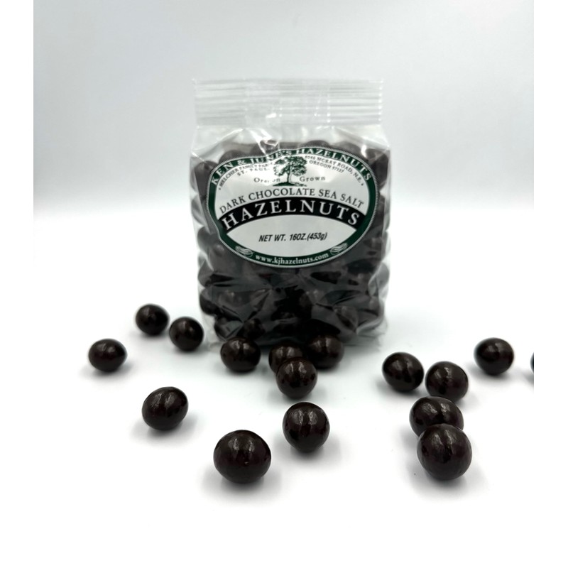 Dark Chocolate Sea Salt Hazelnuts -16oz