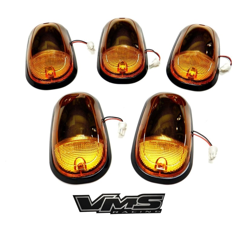 VMS Racing 5pc Amber Cab Roof Top Marker Lights Covers