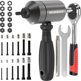 WelderElite Rivet Nut Drill Adapter Kit - Dual Drive Modes: Drill/Ratchet, with 270pcs Nuts & 36pcs Mandrels (Gray)