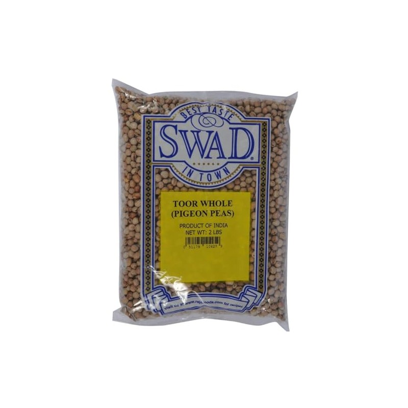 Swad Toor (Pigeon Peas) Whole, Indian Groceries - 2lb., 908g.