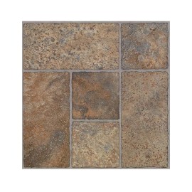 Traffic Master 10 Pieces Vinyl Floor,Peel And Stick,12X 12X 0.065in each piece,Color Terra Cota