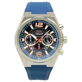 Technos T8B84SN Men's Chronograph Watch, Water Resistant to 10 ATM, Blue, blue