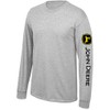John Deere Solid Long Sleeve Tee with Logo on Sleeve,