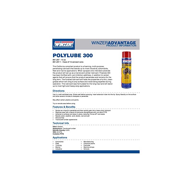 Winzer Polylube Clear Gel Lubricant with PTFE - 13 oz
