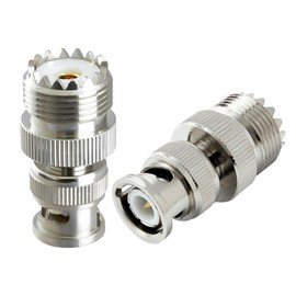 ACONRFTOL 2-Pack UHF Female to BNC Male UHF SO239 to BNC Male SO-239 PL 259 Jack RF Coaxial Adapter for Antenna Coaxial Cable WLAN Radio Scan