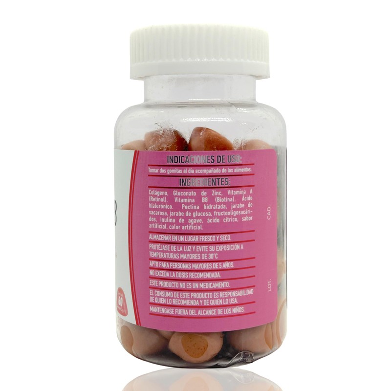 Bella B Colágeno, Biotina y Ácido Hialuronico 60 Gomitas PROTGT