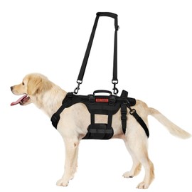 OneTigris Invictus Support Harness for Medium to Large Dogs, Safety Harness with Three Handles, Removable Adjustable Shoulder Straps and Rear Leg Straps