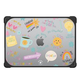 CASETiFY Bounce MacBook Air 15-inch (M2/M3/M4) Case [Enhanced Protective Corner Design/Ventilation Cutouts/Anti-Slip Grip] - Keep Growing by Laura Jane Illustrations - Clear Black