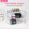 BQAN 3-Tier Clear Acrylic Nail Polish Organizer Rack with Built-in