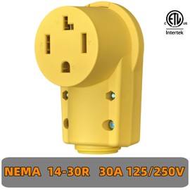 NEMA 14-30R Receptacle,30AMP 125/250VOLT,3-Pole 4-Wire Connector,30A AC Industrial Grade Cord End Female Socket DIY Heavy Duty Industrial Grade Outlet for Dryer,Stove,RV EV & Generator,ETL Listed