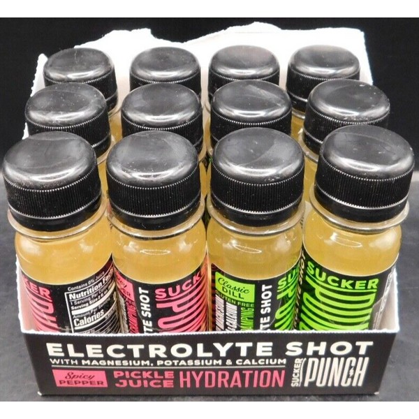 Sucker Punch 12Pk SuckerPunch Pickle Juice Electrolyte Shot 6 Dill,6