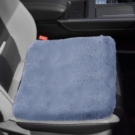 wuyaoyao Sheepskin Car Seat Cushion, Soft Comfort Fur Wool Car Seat Covers, Winter Warm Auto Front Seat Cushion Pad, Fuzzy Seat Bottom Protector Universal for Vehicle Office Chair (Gray)