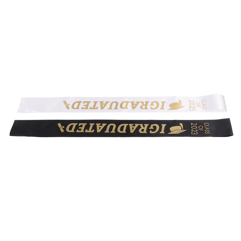 5 Sets Graduation Sash Polyester Party Congratulation with Letter Keepsake