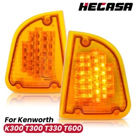 HECASA Fit For  Kenworth K300 T300 T330 T600A 1986-2008 LED Turn Signal Lights Amber