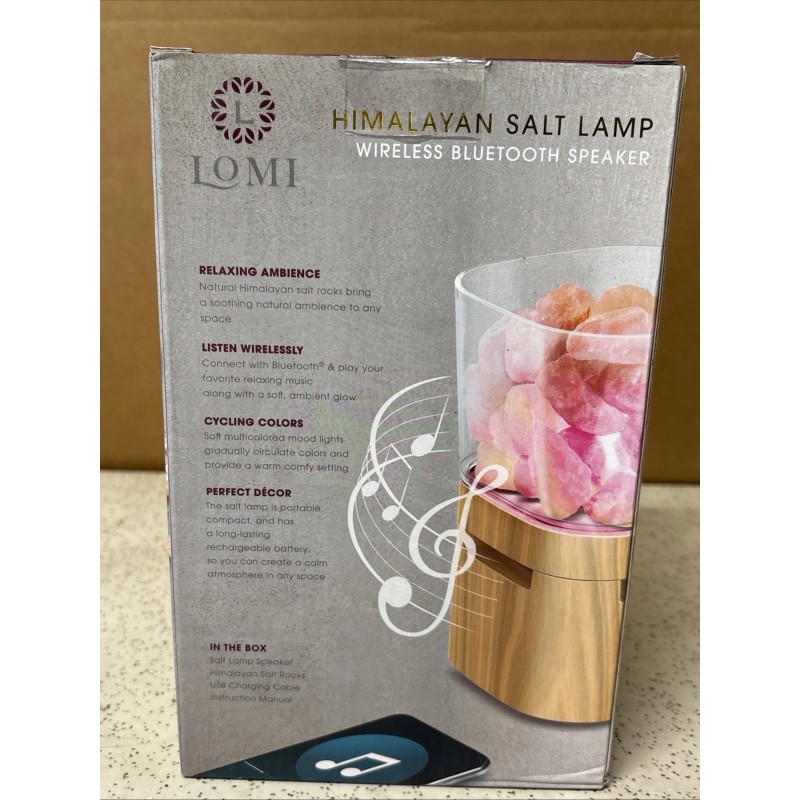 Lomi Himalayan Salt Lamp Wireless Bluetooth Speaker - Multicolor Lights
