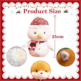 25cm Christmas Snowman Plush Toy Xmas Gifts for Kids,Christmas Plushies Dolls Snowman Plush Pillow Toy,Xmas Soft Toy Squishys Snowman Stuffed Animal Toy,Christmas Cuddly Toys for Kids Xmas Collection