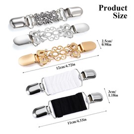 Arvoni Pack of 5 Vintage Cardigan Clips, Dress Cinch Clips for Clothing, Cardigan Clip Dresses Clips Blouse Clips Pullover Clips, Dress Waist Tightener, Collar Clips for Women and Girls (Two Styles)