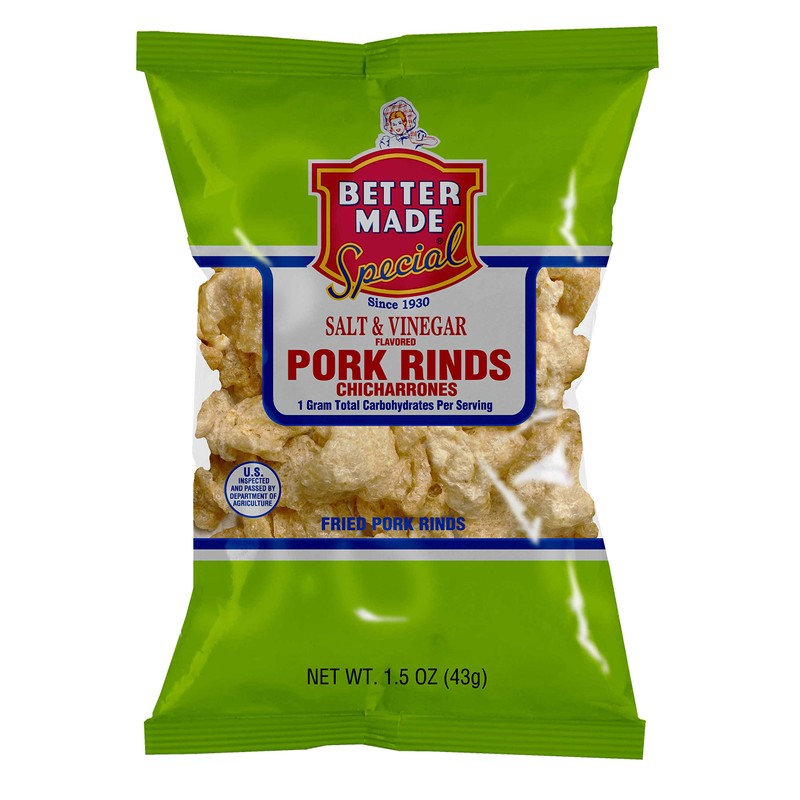 Better Made Salt & Vinegar Flavored Pork Rinds Chicharrones -