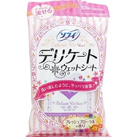 Sofy Delicate Wet Sheets, Floral Scent, 12 Sheets, Set of 4