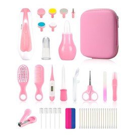 Baby Grooming and Healthcare Kit, Portable Baby Safety Care Set with Hair Brush Comb Nail Clipper Nasal Aspirator for Nursery Newborn Infant Girl Boy 