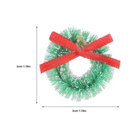 DEARMAMY Mini Artificial Christmas Wreaths Ornaments, 12pcs Dollhouse Miniature Frost Sisal Christmas Wreath with Bow Farmhouse Xmas Tree Hanging Pendant for Holiday Festival Decorations
