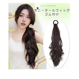GFun Ponytail Wig, Extension, 19.7 inches (50 cm), Hair Extension, Elastic Kimono, Wedding, Cosplay, Shichi-Go-San Coming of Age Ceremony, China Twin-Tail Wig, Point Wig, Natural Black