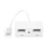 HAWAKA Telephone Splitter 2 Way BT Phone Socket Adapter RJ11