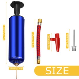 Eruinfang Ball Pump, Ball Pump, Air Pump Inflator with 7 Needles, 1 Nozzle and 1 Valve Adapter for Basketball, Football, Volleyball, Rugby Ball, Balloons, Swimming Ring and Other Inflatable Balls